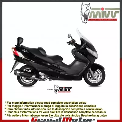 Mivv Complete Exhaust Urban Stainless Steel For Suzuki Burgman 400 2003 > 2006 • $269.82